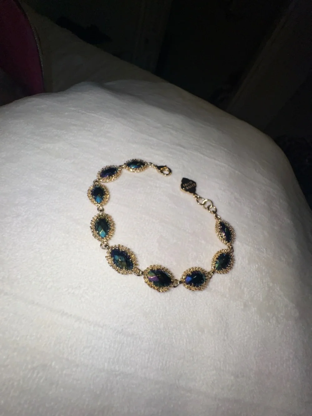 Kendra Scott Gold-Tone Bracelet with Iridescent Blue-Green Stones - Picture 3 of 5